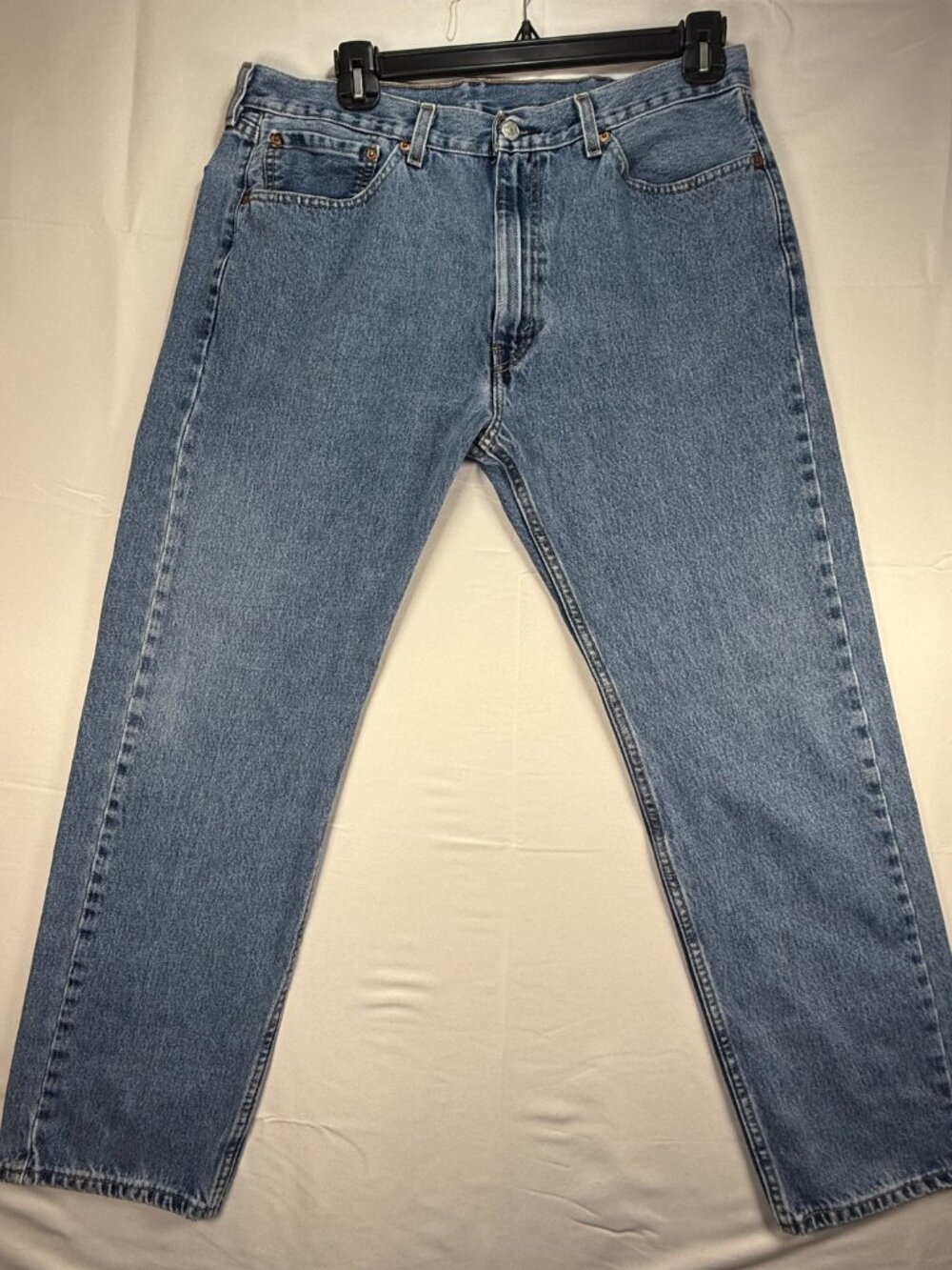LEVIS 505 Red Tab Blue Jeans Regular Straight 38x32 *See Pictures & Description